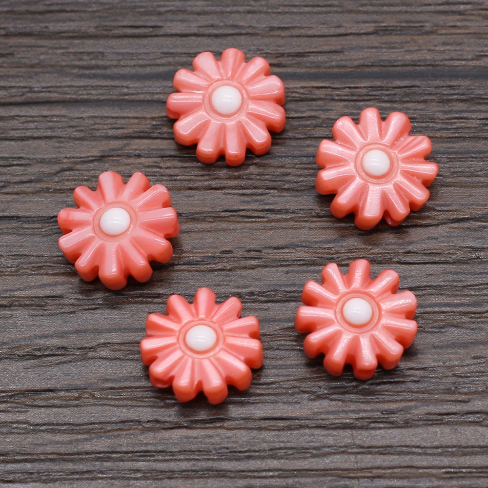 DIY jewelry accessories, natural shell hand-carved sunflowers, multi-color through-hole hairpins, earrings and pendants wholesale pic 29