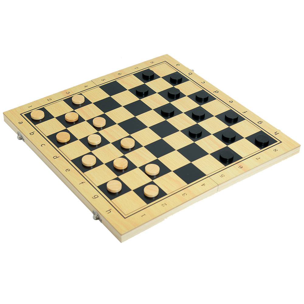 Direct sales from the manufacturer of three-in-one wooden chess solid wood set, foldable portable competitive and educational toys pic 6