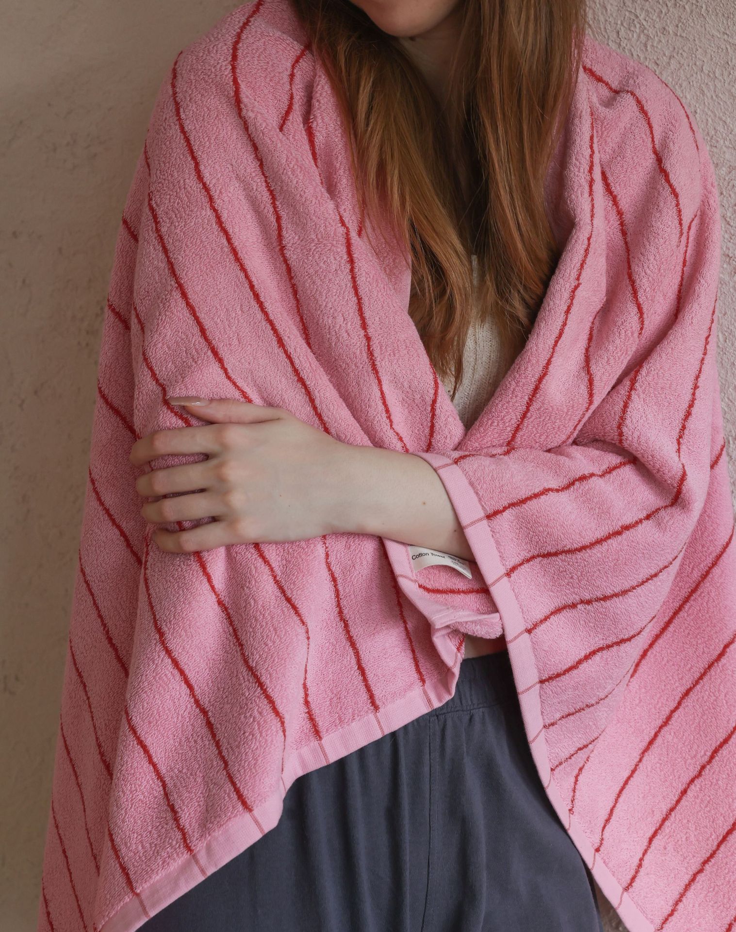 New autumn and winter fine-striped color-blocked towels, combed pure cotton adult absorbent bath towels, color-blocked striped adult towels pic 11