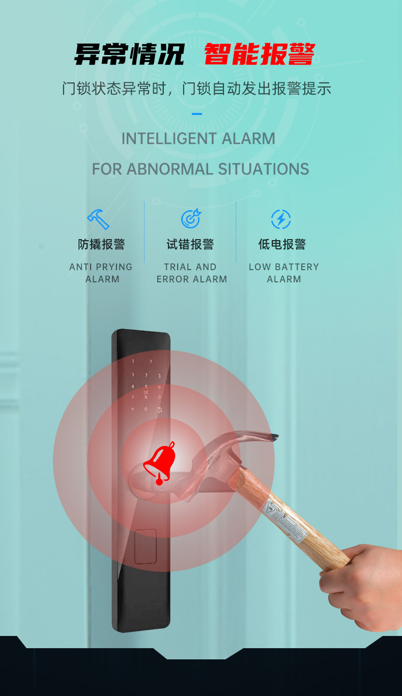 Xindi smart lock, fingerprint lock, smart door lock, home security door, entrance door, apartment lock, hotel lock, password lock body pic 7