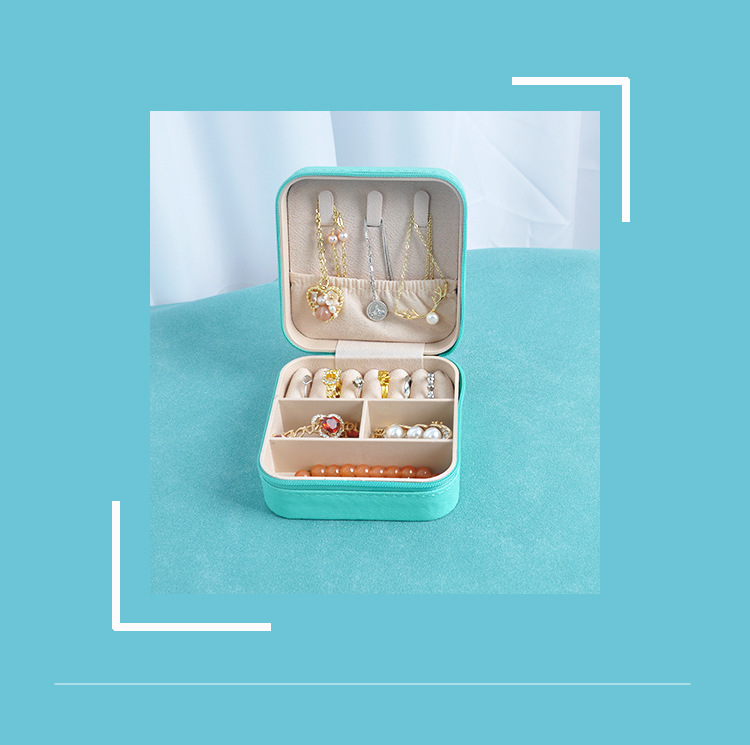 Jewelry box storage box, portable stud earrings, earrings, jewelry, necklace, ring, small, exquisite and mini new style box pic 5