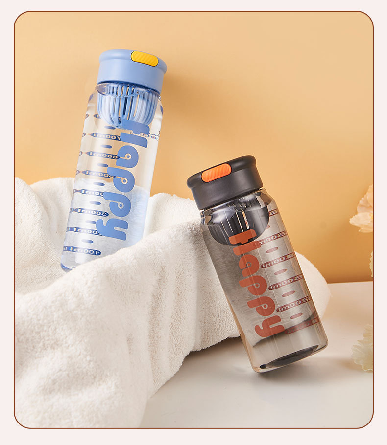 简约网红字母水杯带茶漏便携塑料水杯硅胶手提高颜值直饮杯太空杯详情16