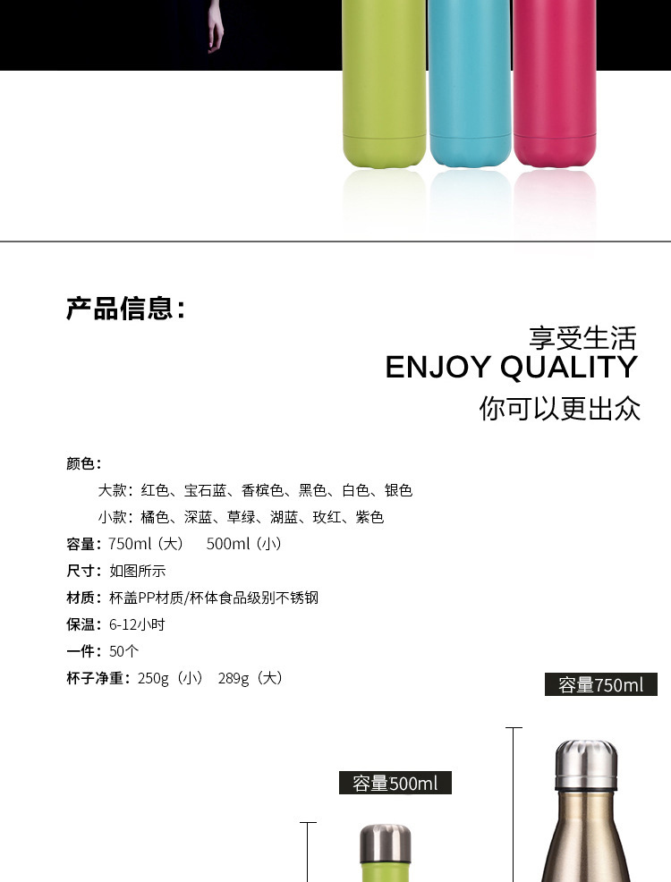 双层304不锈钢保温杯大容量可乐瓶运动水杯车载创意广告礼品杯子详情6