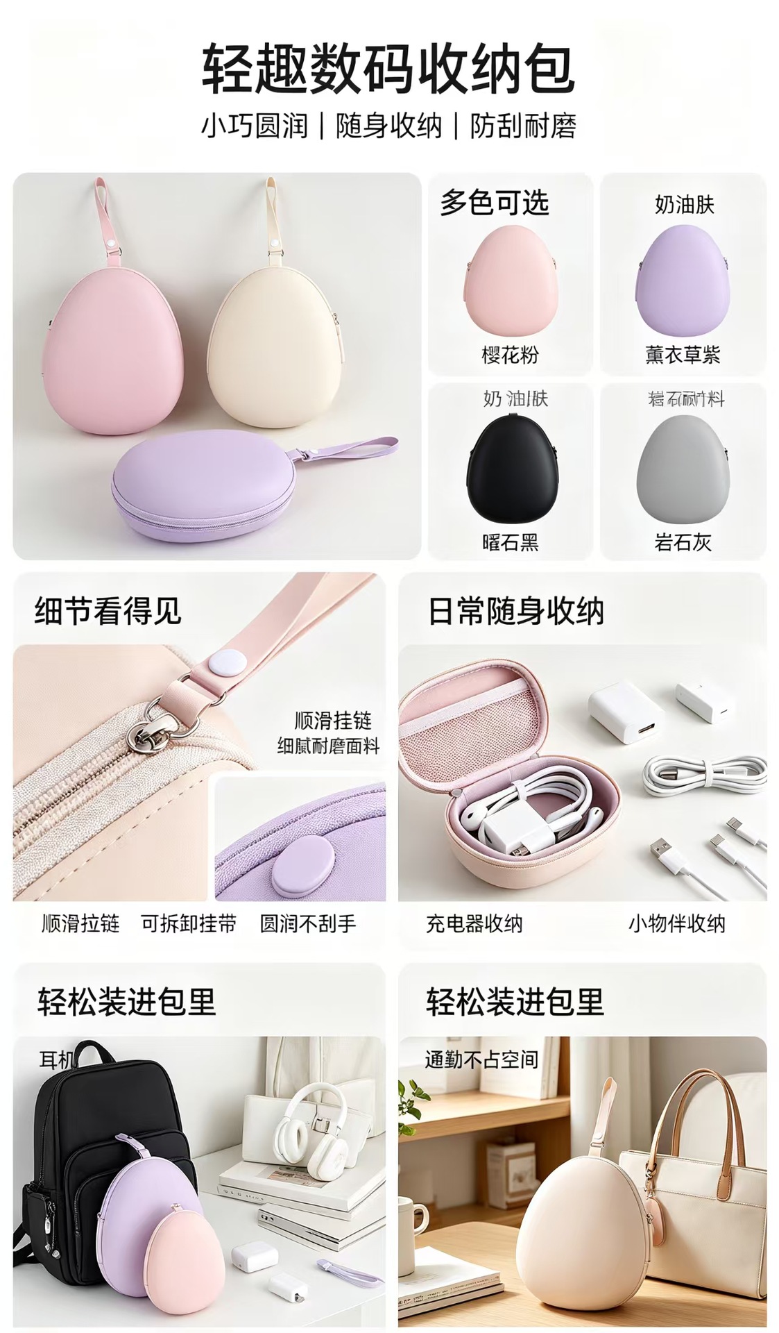 U型eva收纳包记忆棉U型颈枕压缩收纳包旅行便携枕圆形收纳盒详情2