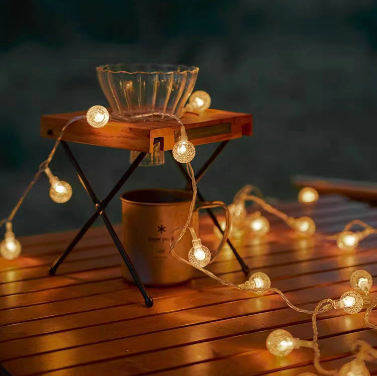 LED太阳能灯串户外小气泡水晶球灯串透明球彩灯圣诞节帐篷氛围灯详情5