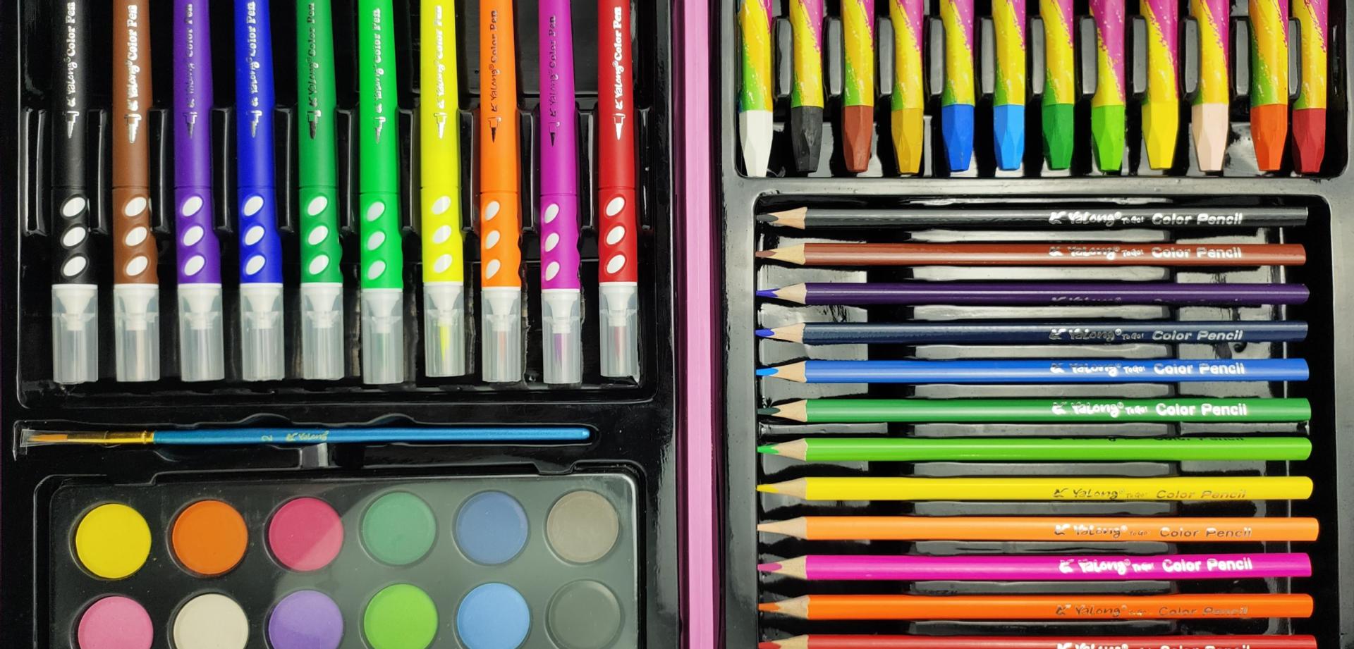 The Yalong Student Art Painting Set is suitable for students and children engaged in art work. It comes in a 48-piece package for DIY use pic 2
