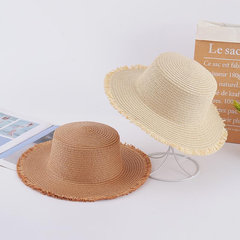 品牌【森多娜】草帽 批发diy材料手工帽胚遮阳防晒帽子团建活动平檐圆边编织盆帽详情7