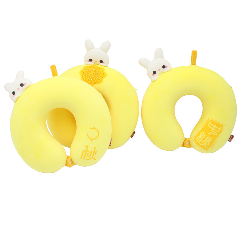 Espuma de memoria dibujos animados yutu U almohada festival de otoño medio regalo de empleados corporativos cuello protector almohada de cuello personalizado pic 4