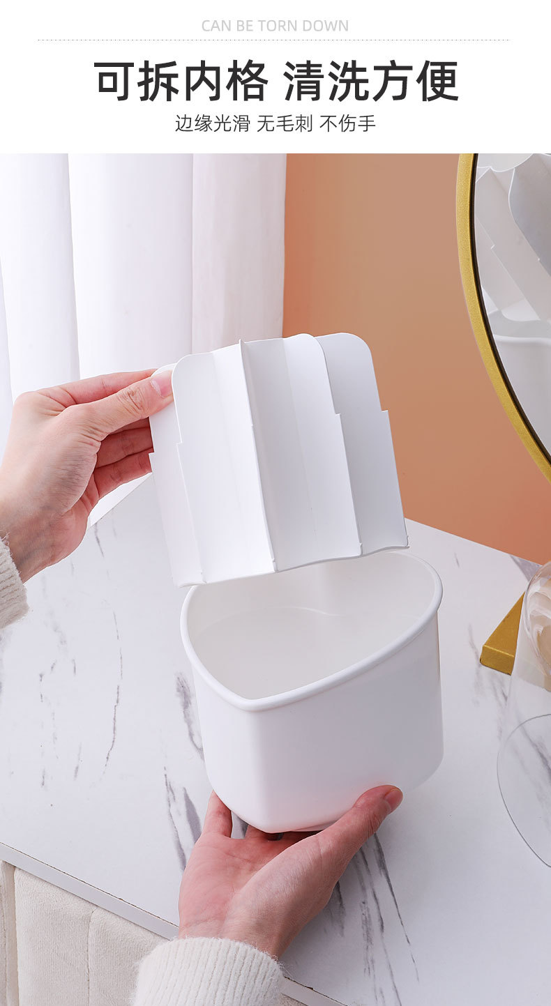 高颜值化妆刷收纳盒高级感旋转桌面口红化妆品桶分格带盖防尘笔筒详情23