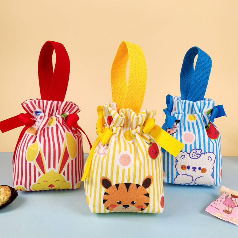 Back-to-school season wedding candy bags, drawstring, full moon, 100th day banquet, first birthday gift packaging, kindergarten birthday gift cloth bags pic 6
