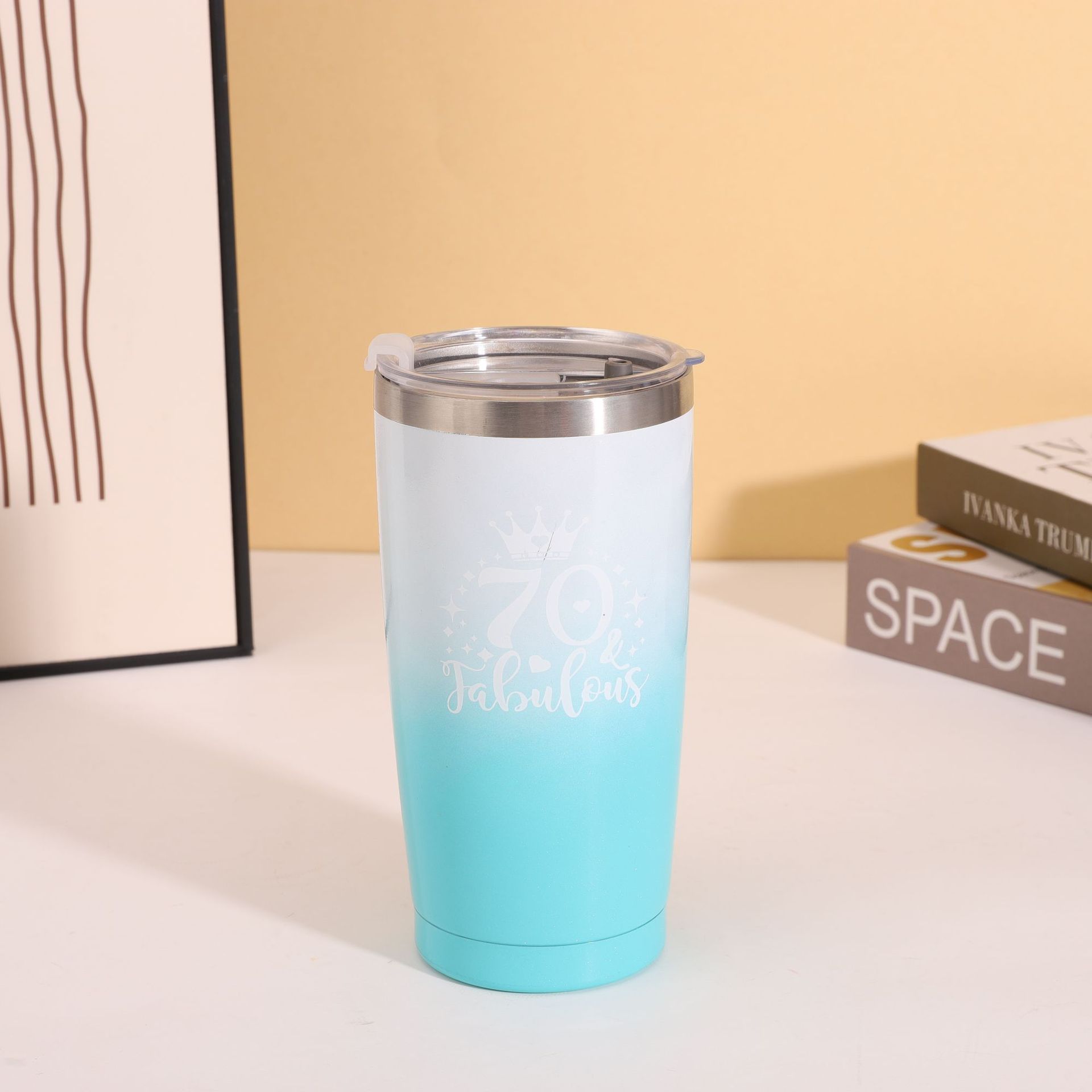 New American-style solid color 20oz powder-coated car cup, 304 stainless steel large-capacity vacuum portable water cup, insulated cup pic 10