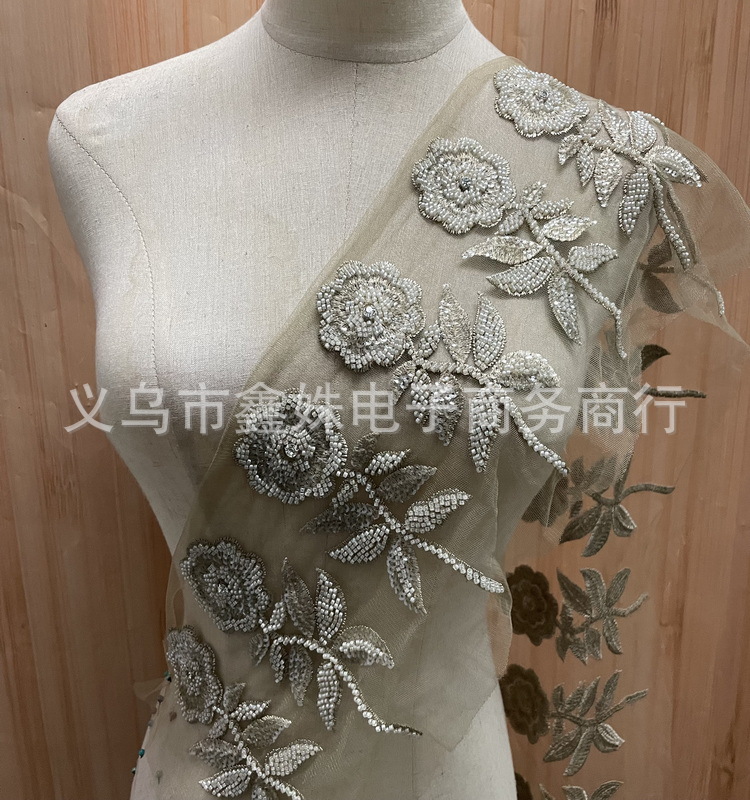 批发重手工彩色管珠玫瑰对花条码 舞蹈服装辅料详情11