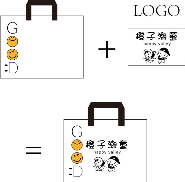 加厚笑脸服装店手提袋子女装购物袋儿童礼品袋磨砂塑料袋印刷LOGO详情10