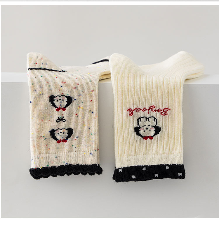 2025秋冬儿童袜子甜美双纱中筒无骨可爱小狗女童春秋季A类舒适透气详情26