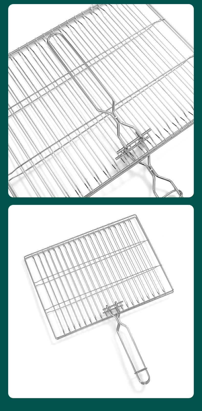 家用商用方型烧烤网片户外烤肉烤蔬菜烤鱼夹网格烧烤网详情11
