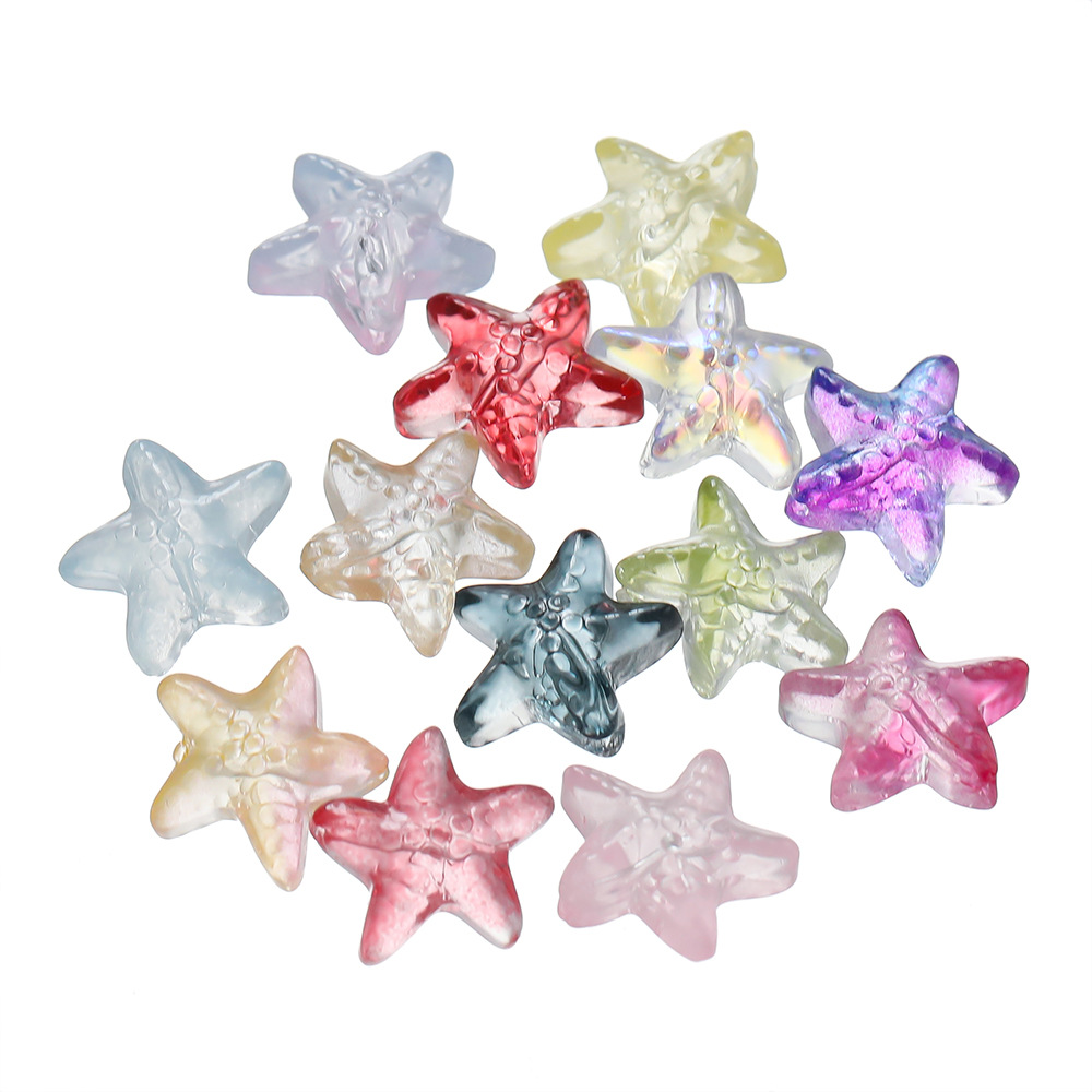 New product: approximately 15mm glass starfish beads, scattered glass bead holes, 1mm handcrafted diy bracelet, necklace and accessory pic 4