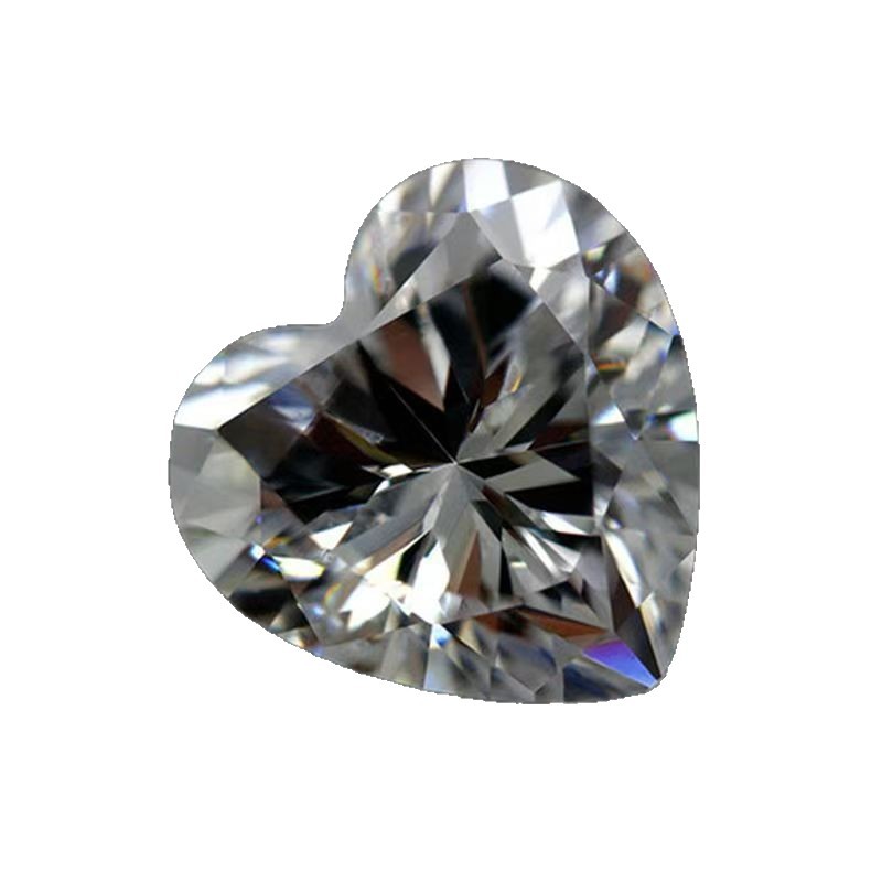 白色心形锆石桃心形裸石尖底戒面 透明人造宝石裸钻配石首饰品diy详情6