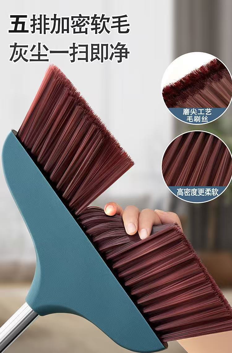 40CM large broom, high-end soft-bristled household indoor broom, long handle, enlarged and thickened, durable large broom pic 7
