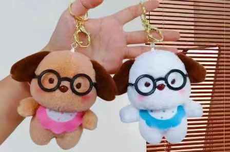 Cute food-eating animal plush keychains, bear, elephant and rabbit figurines, pendants, high-quality dolls supply pic 7