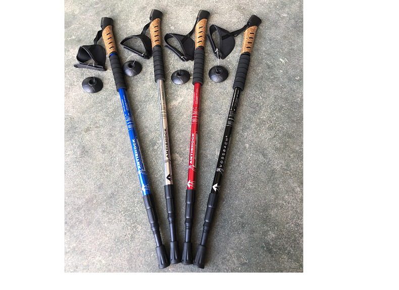 北欧式越野行走杖三节伸缩健走杖 登山杖户外健行杖老人徒步手杖详情9