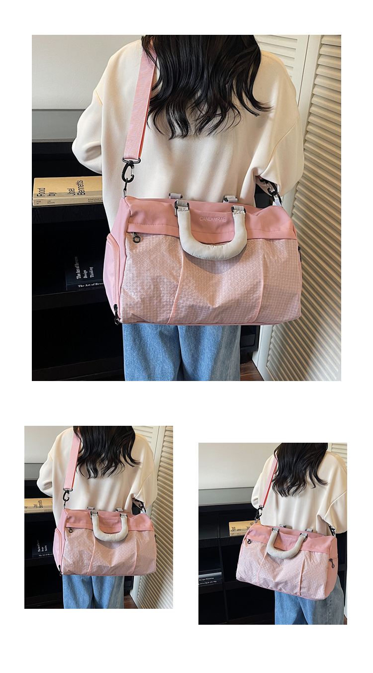 短途旅行包女轻便多功能斜挎运动健身包手提出差大容量收纳行李袋详情21