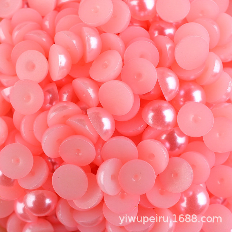 Semi-circular pearl flat bottom half-sided abs imitation pearl nail art, pearl shoes, clothing accessories diy cream glue phone case material pic 9