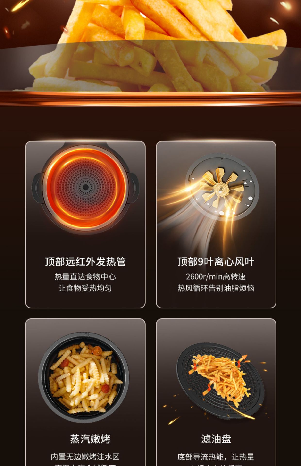 Oaks Air Fryer 2024 New Smart oil-free multi-functional Automatic Home Fryer for Healthy French fries pic 7