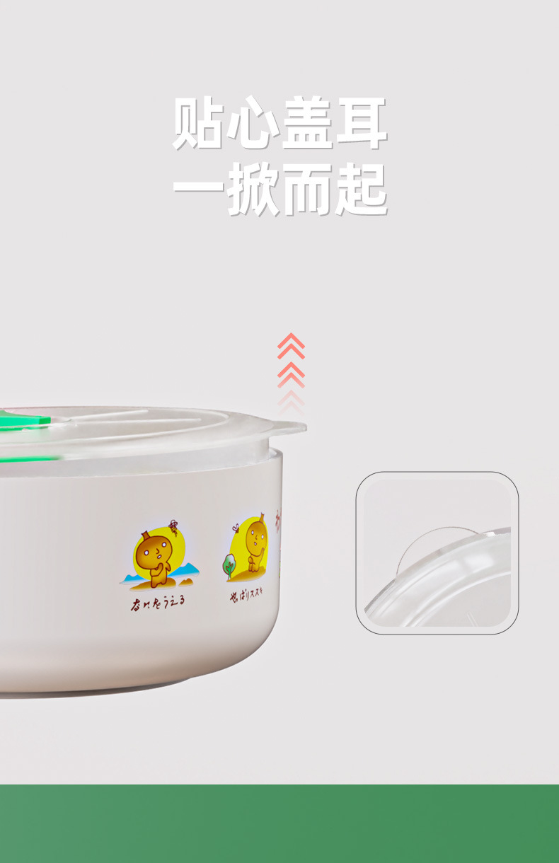 Wholesale of round plastic food storage bowls, microwave-safe bowls, three-piece food storage boxes, household rice bowls with LIDS and handles pic 8