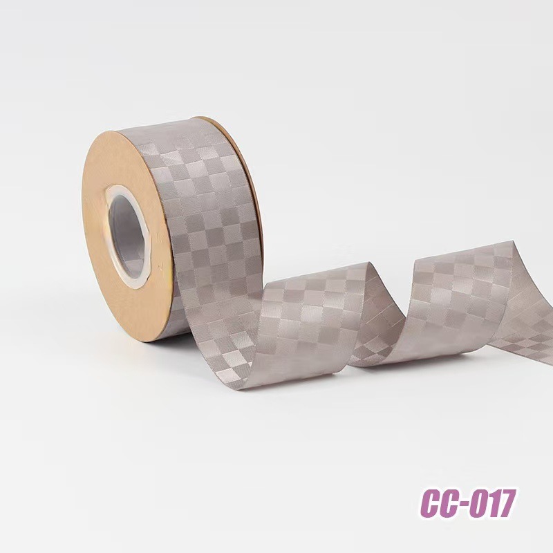 Poliéster checker tape venta directa de fábrica 50 yardas por rollo gran cantidad de descuento ropa tiara arco cinta pic 6