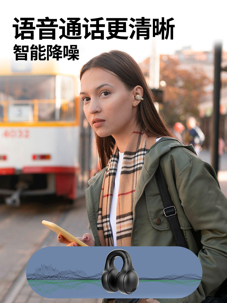 夹耳式真无线数显高音质TWS双耳耳夹双边5.4立体声充电仓蓝牙耳机详情4