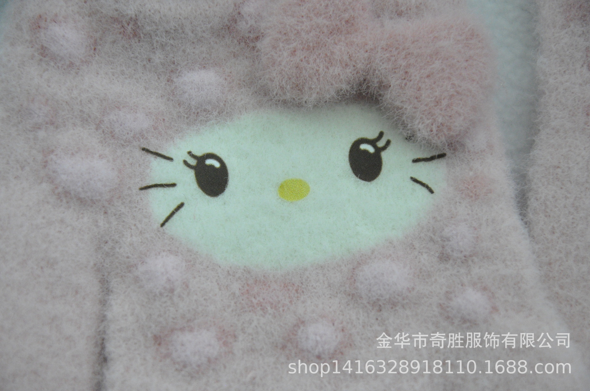 新款 加绒加厚女士可爱小猫咪提花针织手套骑车防风学生触屏手套详情17