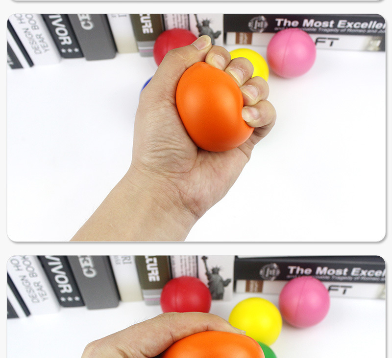 Colorful PU sponge slow rebound pressure ball rehabilitation training grip strength machine LOGO printed pressure relief and release ball toy pic 12