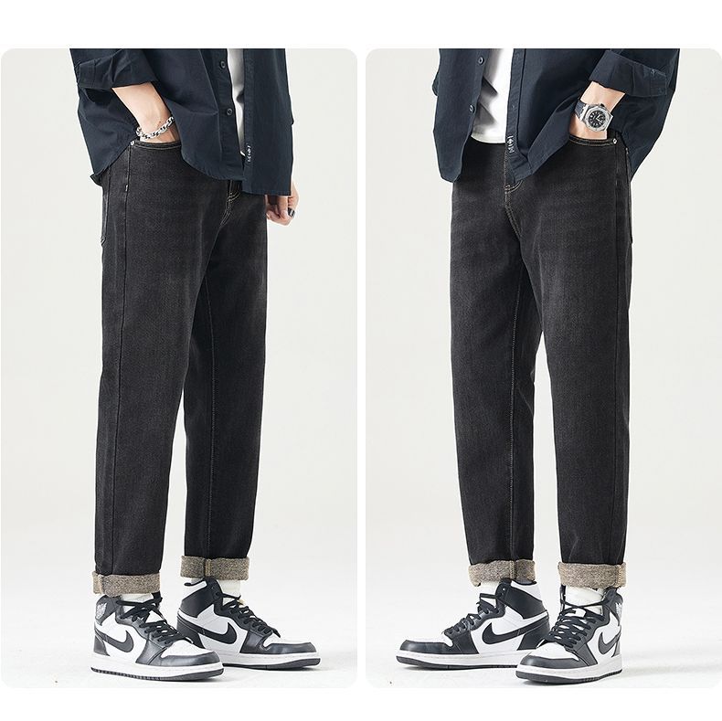 春季男士牛仔裤潮流修身直筒休闲裤2025春秋款百搭弹力痞帅长裤子详情11