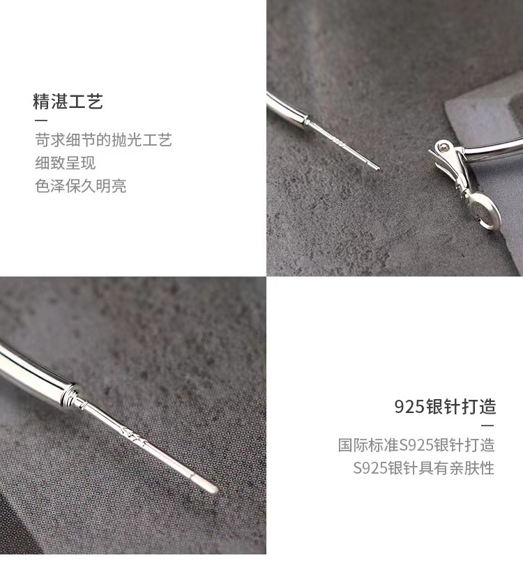 925 sterling silver pin large earrings 2023 New bestseller, Niche summer ear rings, high-end ear studs, earrings for women pic 12