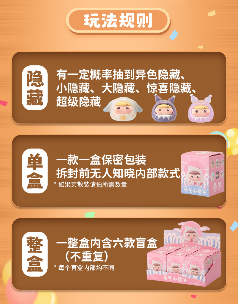 萌趣可爱小团子盲盒批发手办小摆件直播热销礼物公仔办公室装饰品详情7