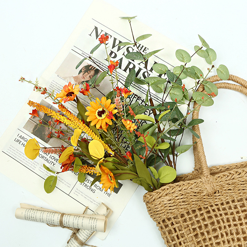 跨境仿真花束爆款装饰摆件植物小雏菊薰衣草仿真花尤加利仿真绿植详情12