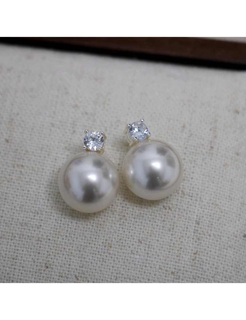 2024 Little Sweet Potato, Australian White, True Hemp, Lavender 5A, Zircon, Princess Diana, Shi Family Pearl 925, Pure silver Stud earrings, perfectly round pic 25