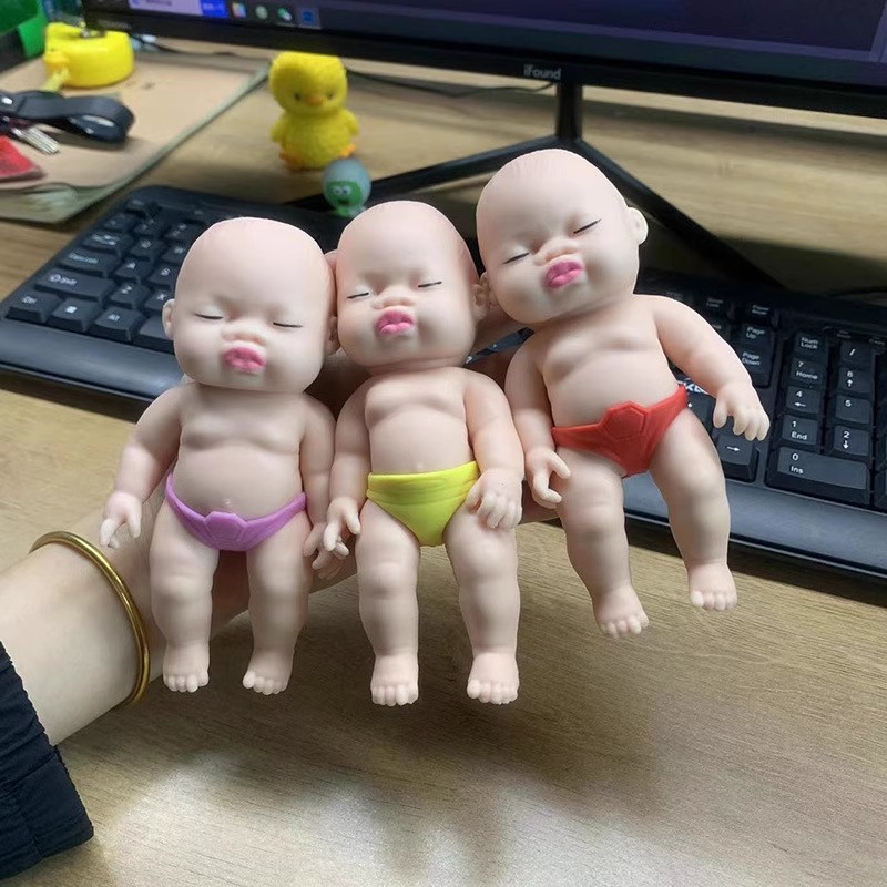 Ugly Doll Pinching Fun Slow Rebound Black Doll Ugly Cute Toy Lala Fun Rubber Black Leather Doll in the palm pic 10