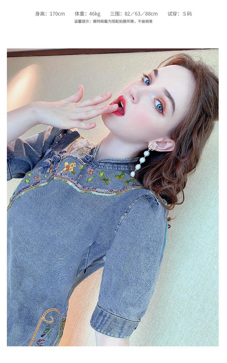 A new retro Chinese style button-up cheongsam improved version of a young and trendy dress for girls pic 8