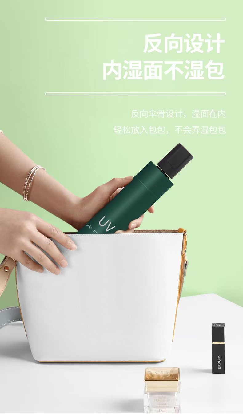 手动晴雨伞加大加固黑胶太阳伞男女晴雨两用防晒遮阳伞三折伞批货详情11