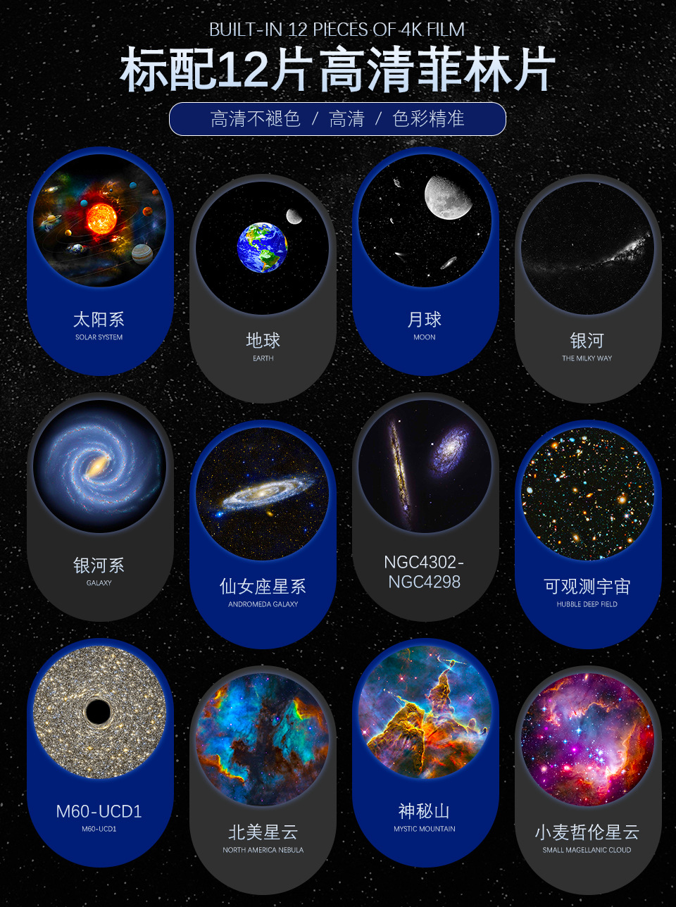 Globe Galaxy Projection Lamp Focusing model comes with 13 film films, high-definition starry sky light, bedroom full sky star ambient light pic 8