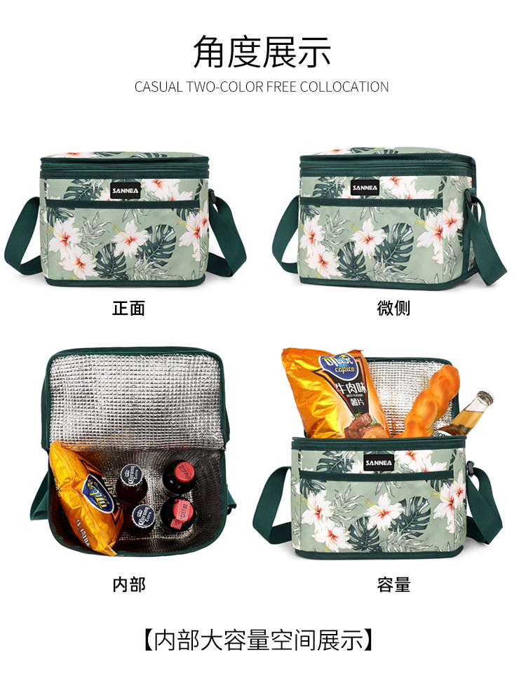 SAN Neng Cross-border thickened lunch bag, hand-held outdoor ice pack, new insulated bag, large capacity lunch box bag, picnic ice pack pic 13