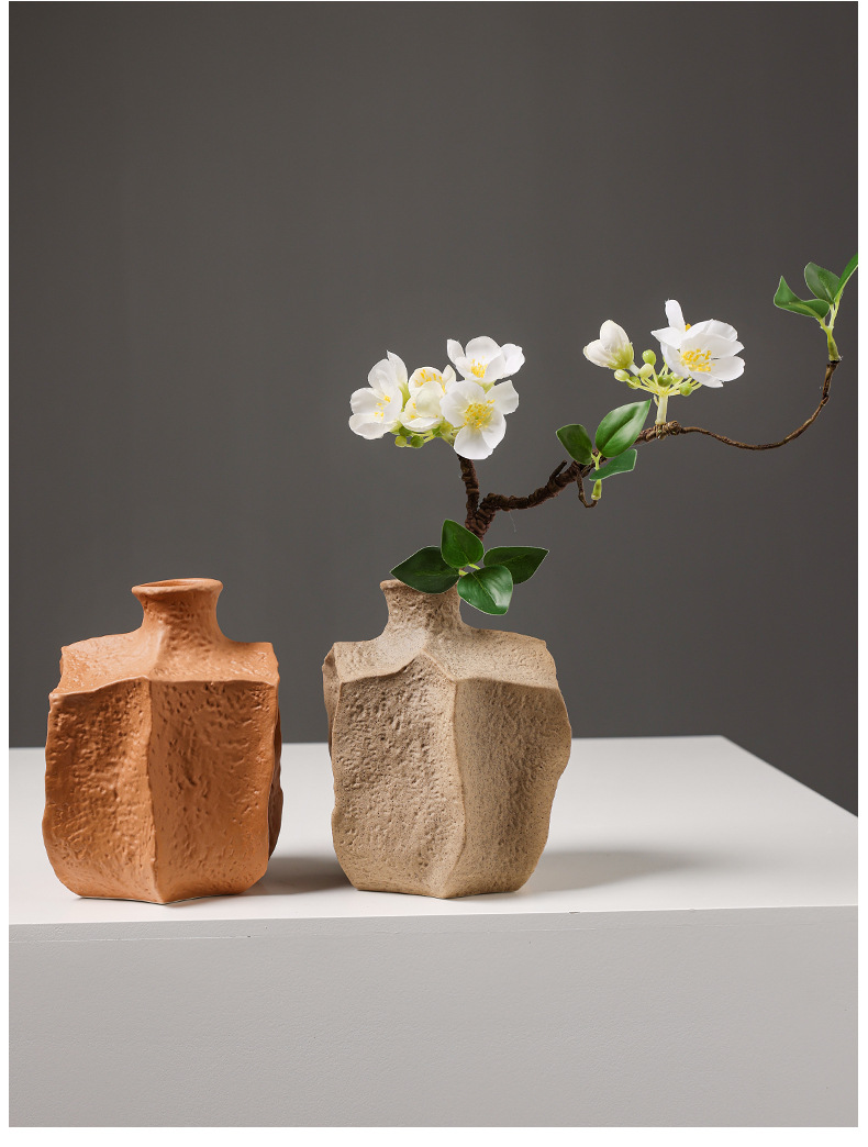 2026复古陶瓷花瓶摆件高级感北欧现代家居客厅餐桌装饰干花插花器详情8
