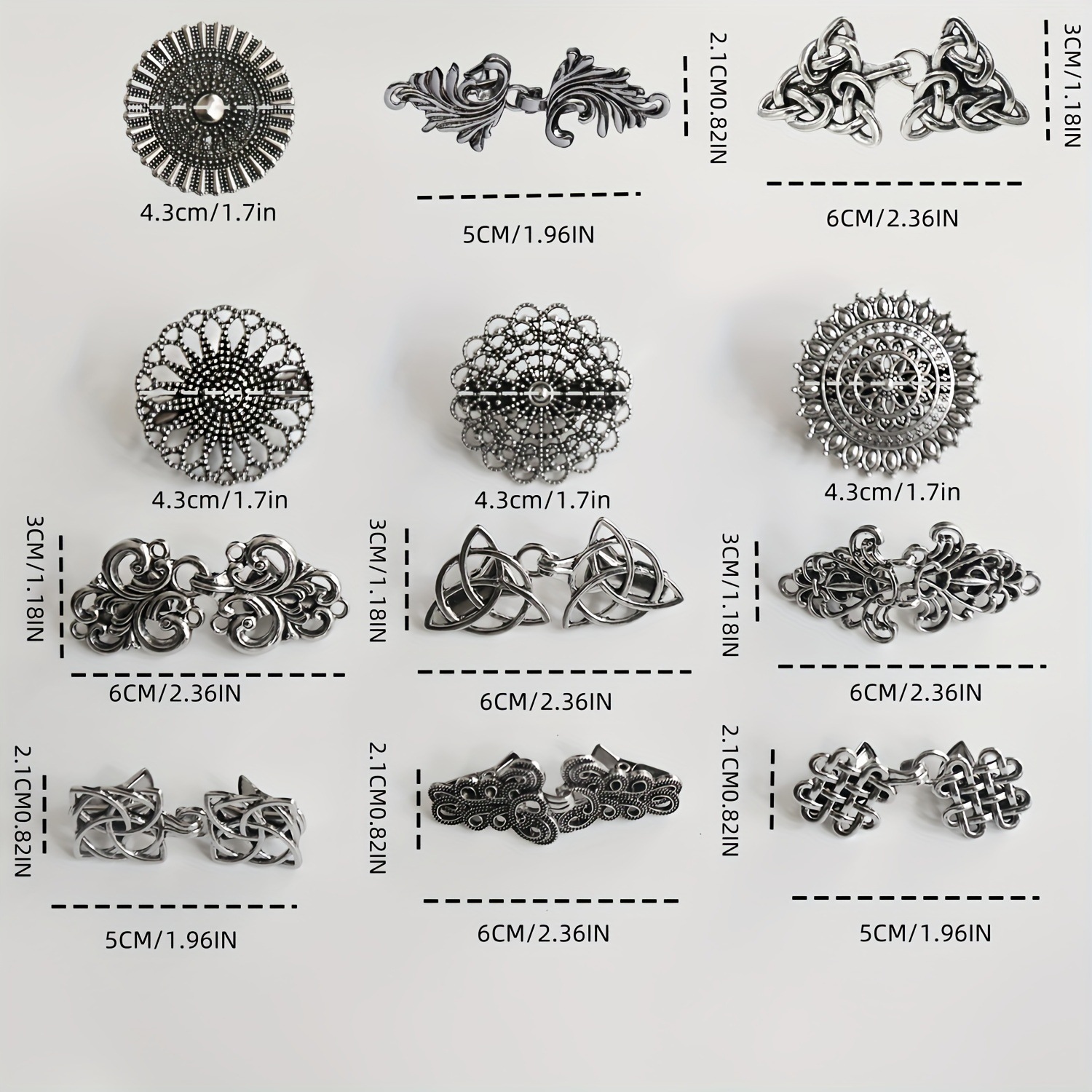 Viking Series European and American retro alloy sweater with silk scarf, cardigan button, shirt collar clip, anti-slip beam, tight chest clip pic 18