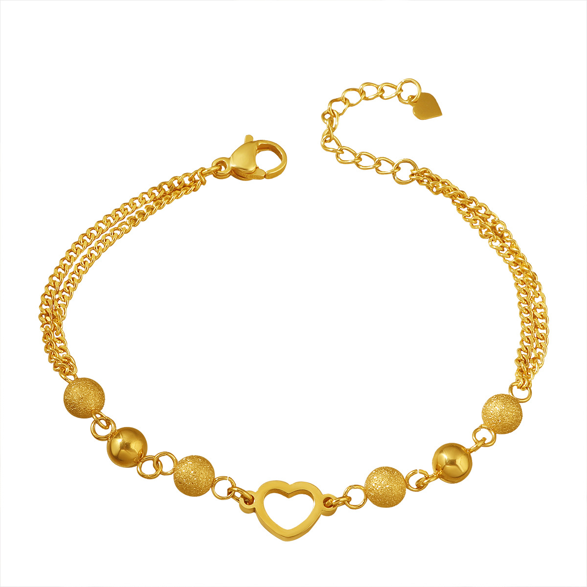 浪漫甜美镂空心形珠珠手链新中式饰品2025新款爱心手链钛钢不掉色详情5