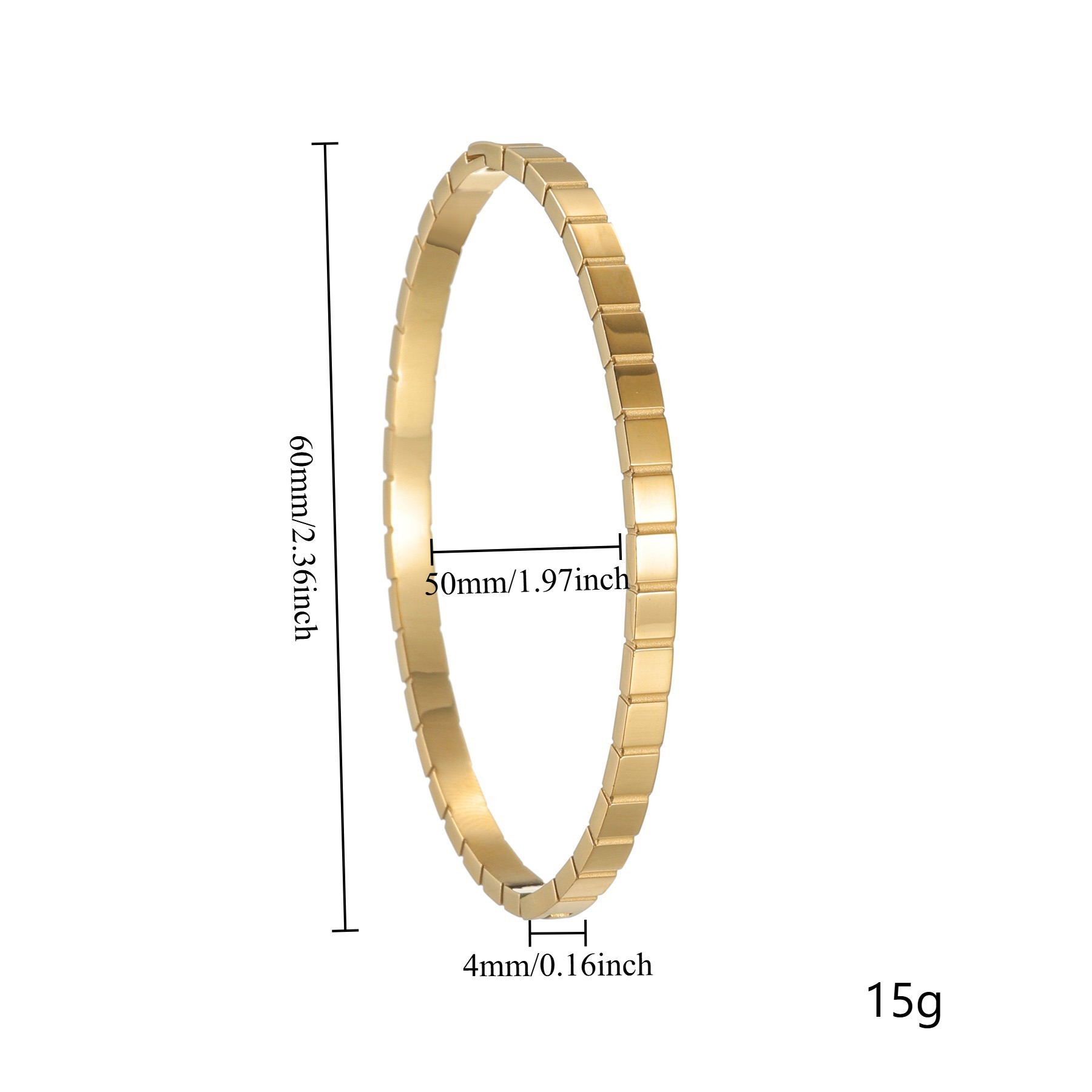 Wholesale of 4MM square, round, personalized and simple stainless steel and titanium 304 bracelets that are the same style as those of European and American Instagram influencers pic 2
