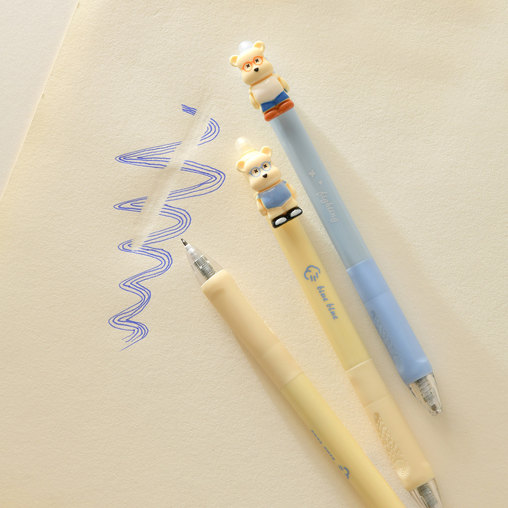 Chenxi Glasses Bear is so good. It can be erased by pressing. The gel pen has a soft grip and a crystal blue pen core. It has a high appearance level. The practice pen is ST smooth pic 27