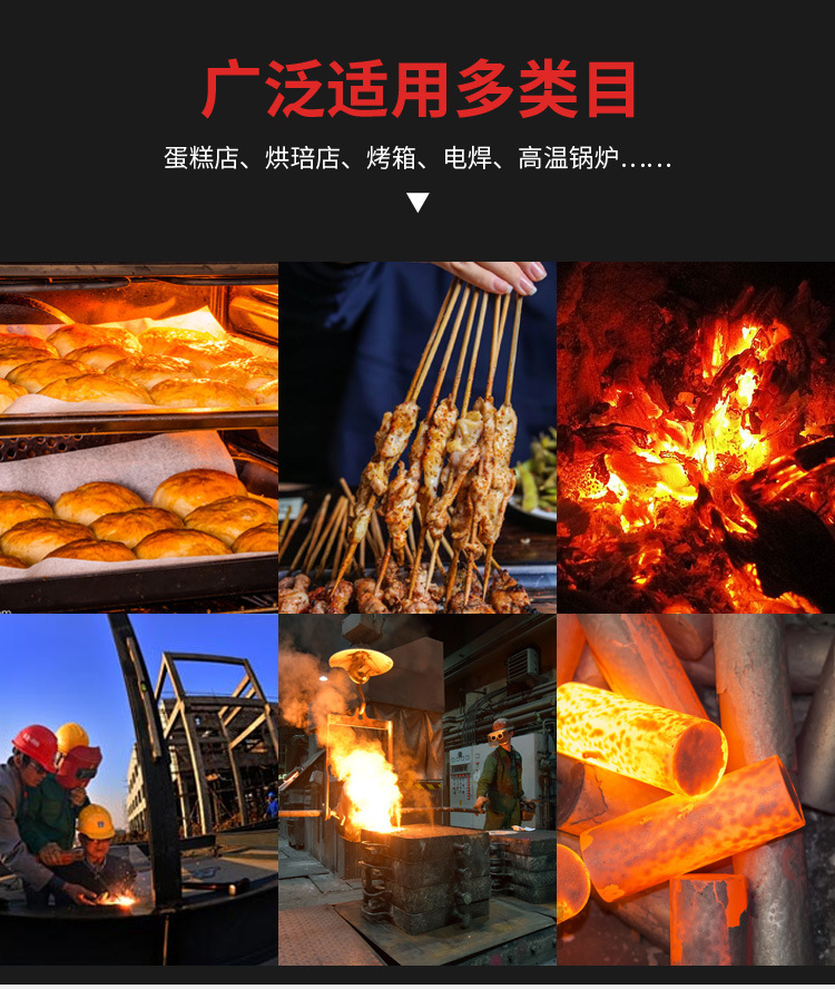 现货耐高温800度BBQ阻燃防火烧烤五指手套隔热硅胶微波炉烤箱手套详情13