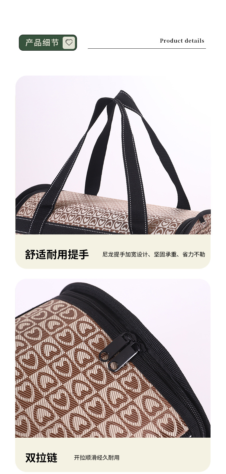 Rongka Pet Cross-border hand-held pet bag, crossbody cat bag, window transparent mesh fabric travel single-shoulder folding breathable cat bag, portable car bag pic 7