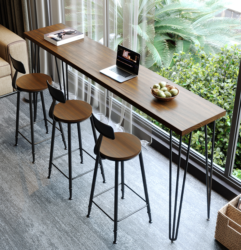 A10L阳台吧台桌长条桌家用靠墙实木休闲高脚桌小吧台窗边沙发侧边详情9